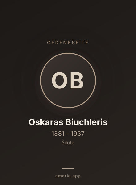 Gedenkportrait von Oskaras Biuchleris