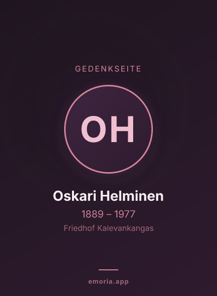 Gedenkportrait von Oskari Helminen