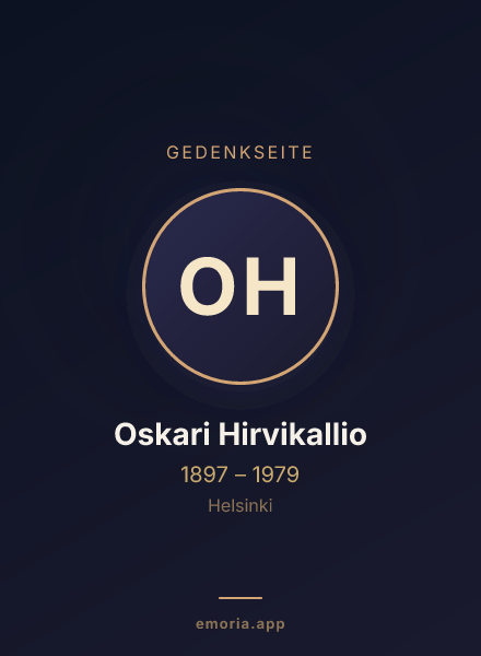 Gedenkportrait von Oskari Hirvikallio