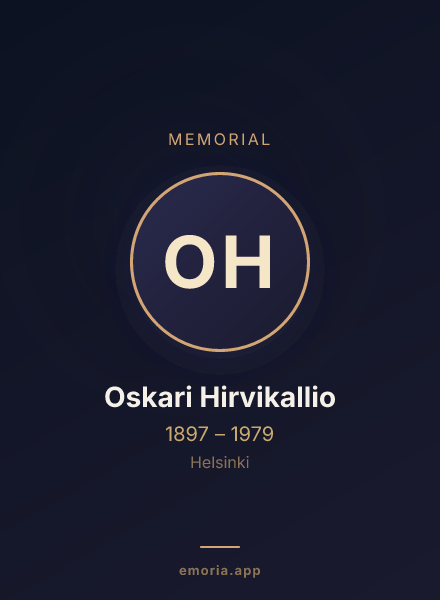 Memorial portrait of Oskari Hirvikallio