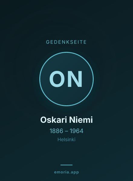 Gedenkportrait von Oskari Niemi