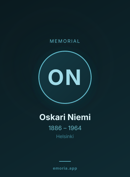 Memorial portrait of Oskari Niemi