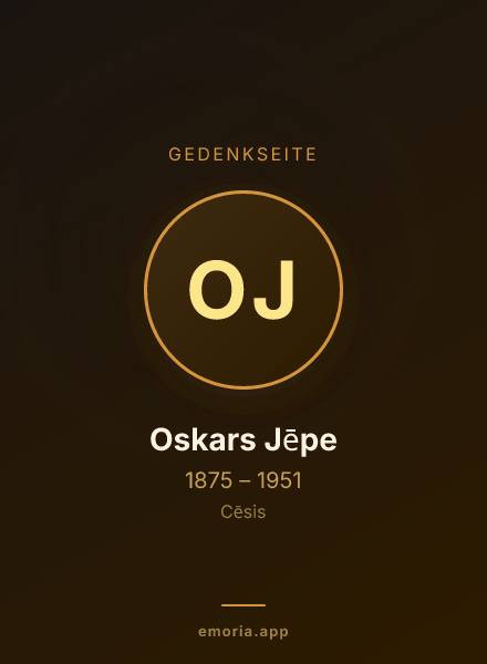 Gedenkportrait von Oskars Jēpe