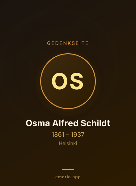 Gedenkportrait von Osma Alfred Schildt