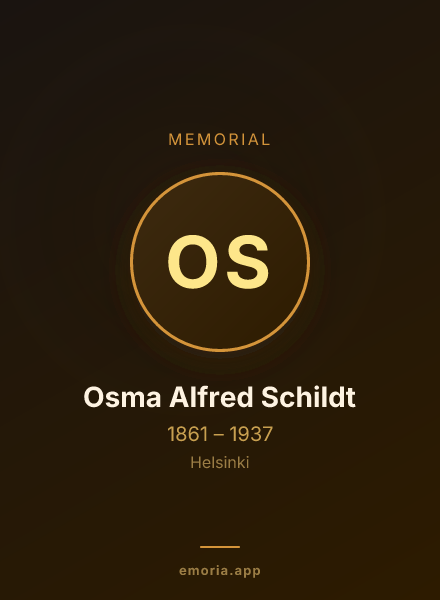 Memorial portrait of Osma Alfred Schildt