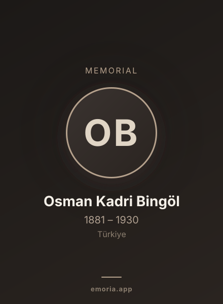 Memorial portrait of Osman Kadri Bingöl