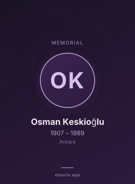 Memorial portrait of Osman Keskioğlu