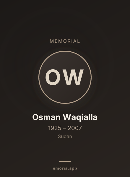 Memorial portrait of Osman Waqialla