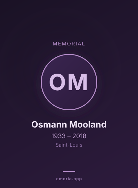 Memorial portrait of Osmann Mooland