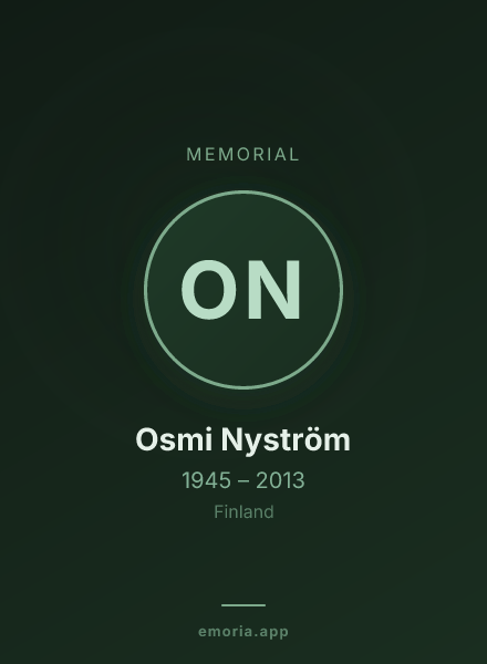 Memorial portrait of Osmi Nyström