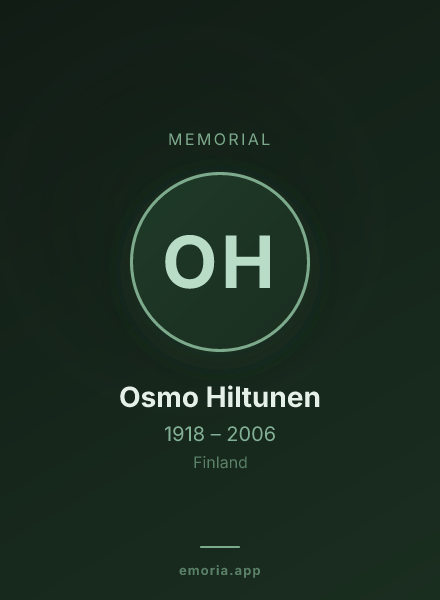 Memorial portrait of Osmo Hiltunen