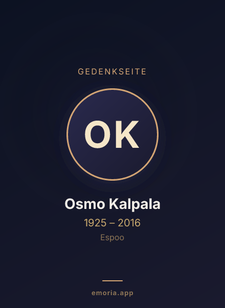 Gedenkportrait von Osmo Kalpala