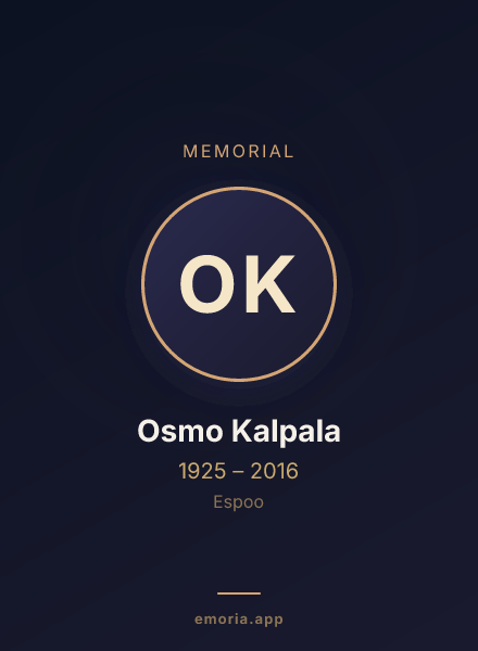 Memorial portrait of Osmo Kalpala
