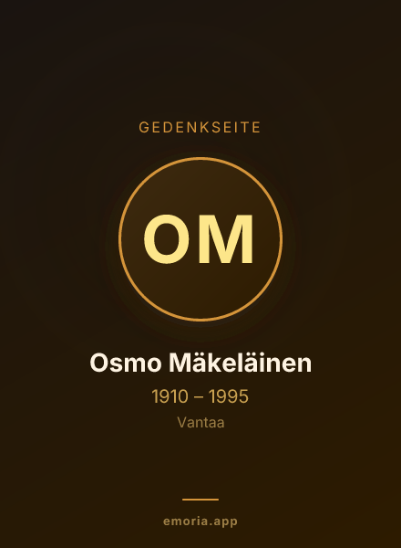 Gedenkportrait von Osmo Mäkeläinen