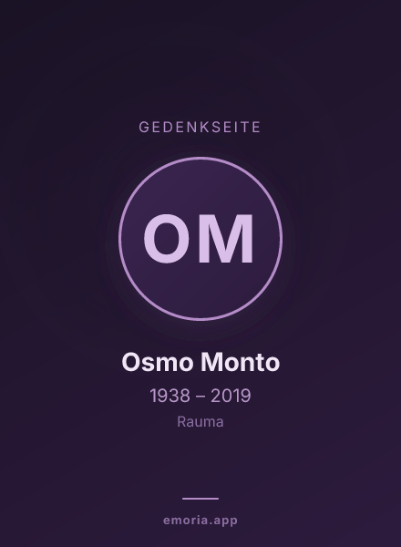 Gedenkportrait von Osmo Monto