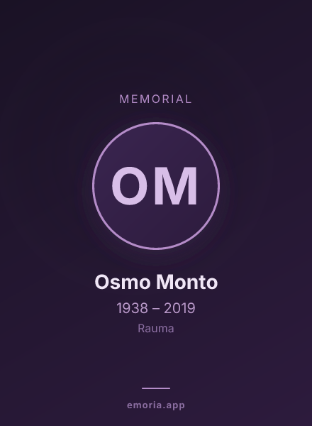 Memorial portrait of Osmo Monto