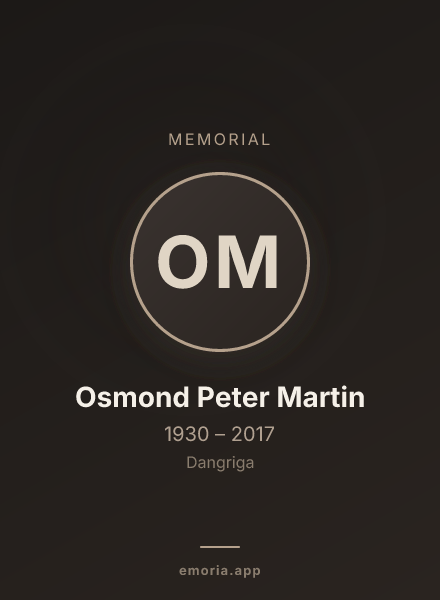Memorial portrait of Osmond Peter Martin