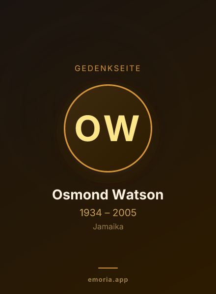 Gedenkportrait von Osmond Watson