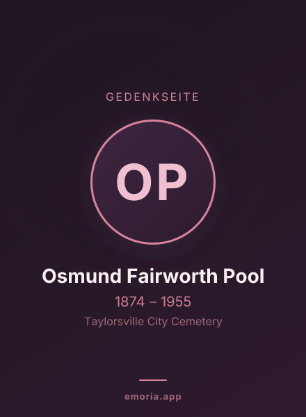Gedenkportrait von Osmund Fairworth Pool