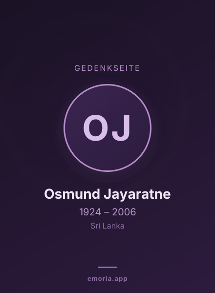 Gedenkportrait von Osmund Jayaratne