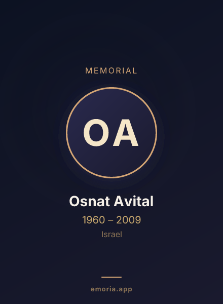 Memorial portrait of Osnat Avital