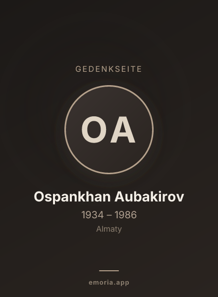 Gedenkportrait von Ospankhan Aubakirov