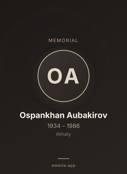 Memorial portrait of Ospankhan Aubakirov