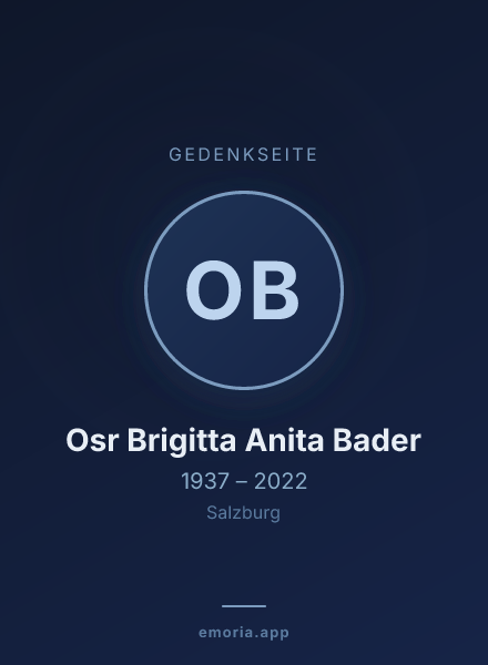 Gedenkportrait von Osr Brigitta Anita Bader