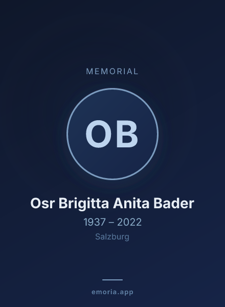 Memorial portrait of Osr Brigitta Anita Bader