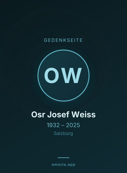 Gedenkportrait von Osr Josef Weiss