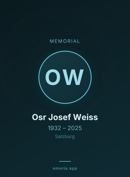 Memorial portrait of Osr Josef Weiss