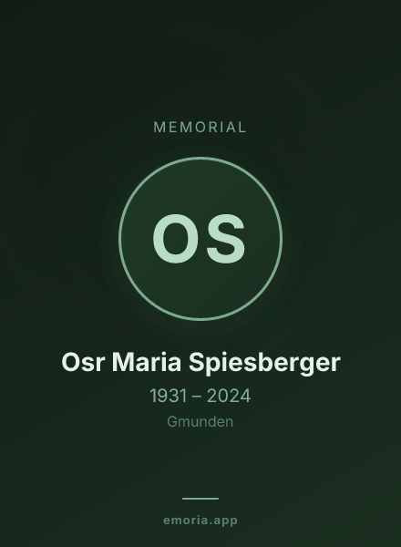 Memorial portrait of Osr Maria Spiesberger
