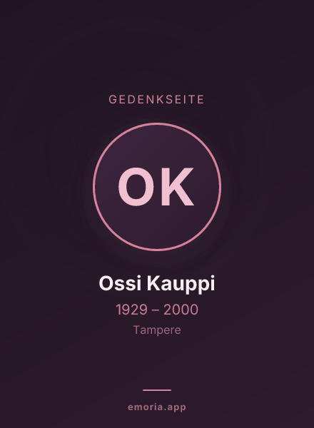 Gedenkportrait von Ossi Kauppi