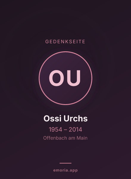 Gedenkportrait von Ossi Urchs