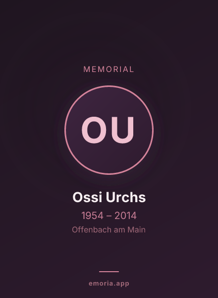 Memorial portrait of Ossi Urchs