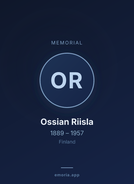 Memorial portrait of Ossian Riisla