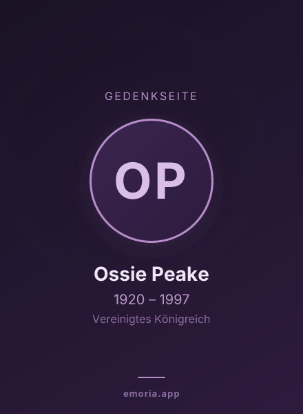 Gedenkportrait von Ossie Peake