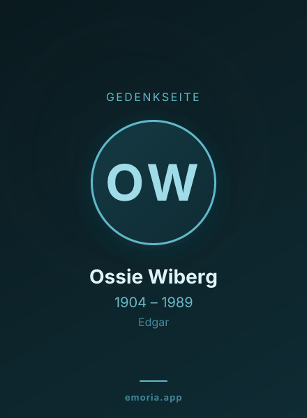 Gedenkportrait von Ossie Wiberg