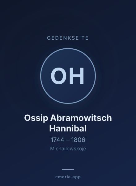 Gedenkportrait von Ossip Abramowitsch Hannibal