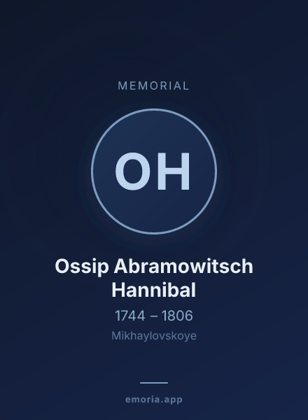 Memorial portrait of Ossip Abramowitsch Hannibal