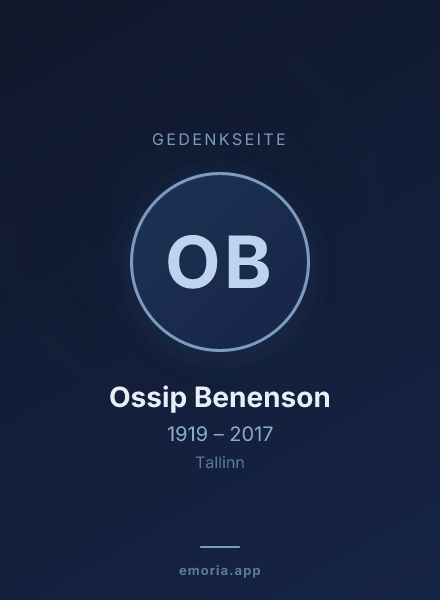 Gedenkportrait von Ossip Benenson