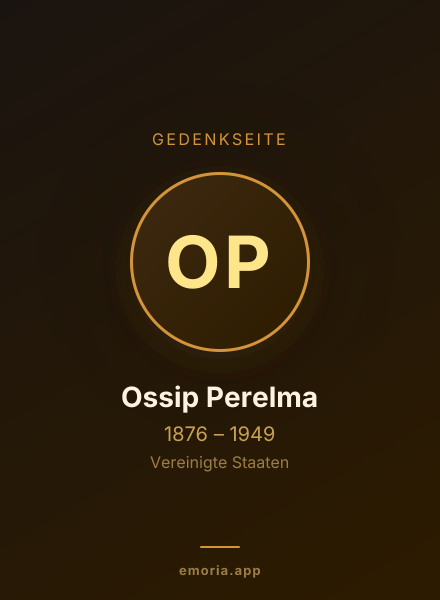 Gedenkportrait von Ossip Perelma
