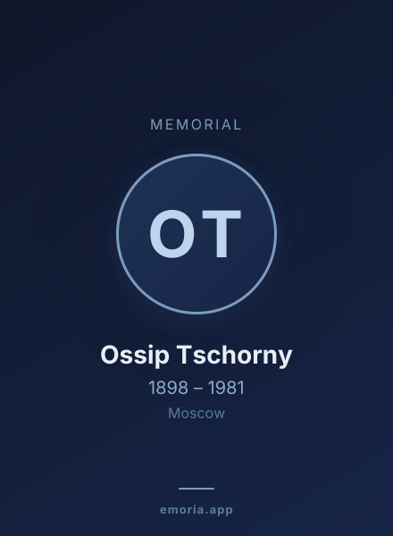 Memorial portrait of Ossip Tschorny