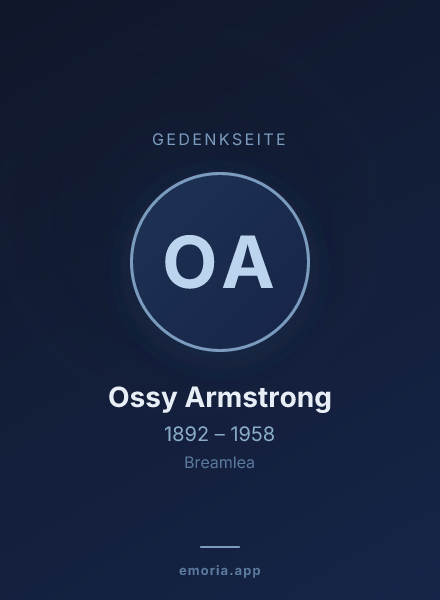 Gedenkportrait von Ossy Armstrong
