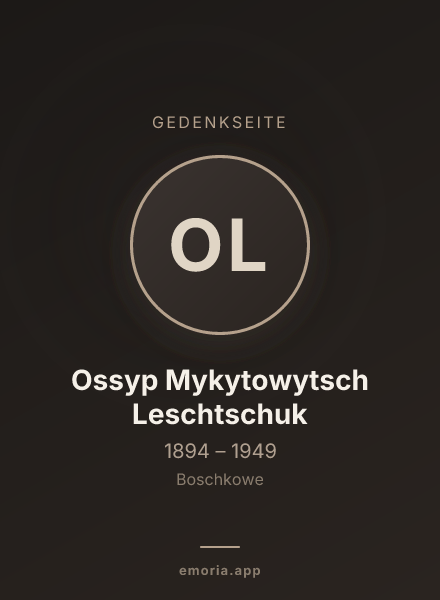 Gedenkportrait von Ossyp Mykytowytsch Leschtschuk