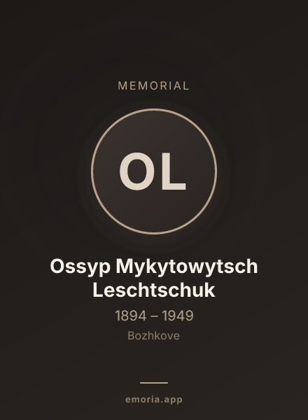 Memorial portrait of Ossyp Mykytowytsch Leschtschuk