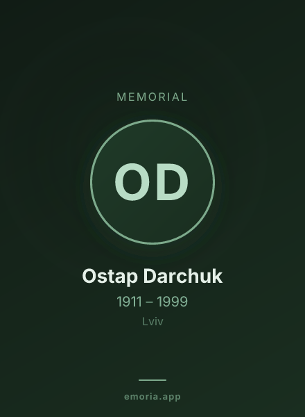 Memorial portrait of Ostap Darchuk