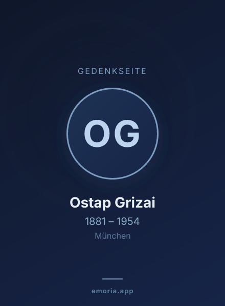Gedenkportrait von Ostap Grizai
