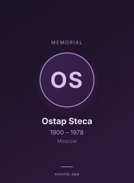 Memorial portrait of Ostap Steca