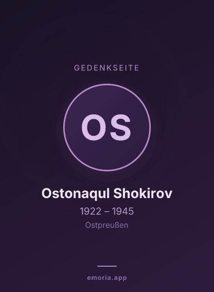 Gedenkportrait von Ostonaqul Shokirov